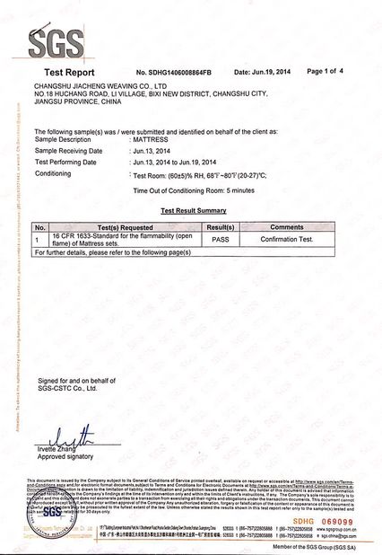 Китай Changshu Yaoxing Fiberglass Insulation Products Co., Ltd. Сертификаты